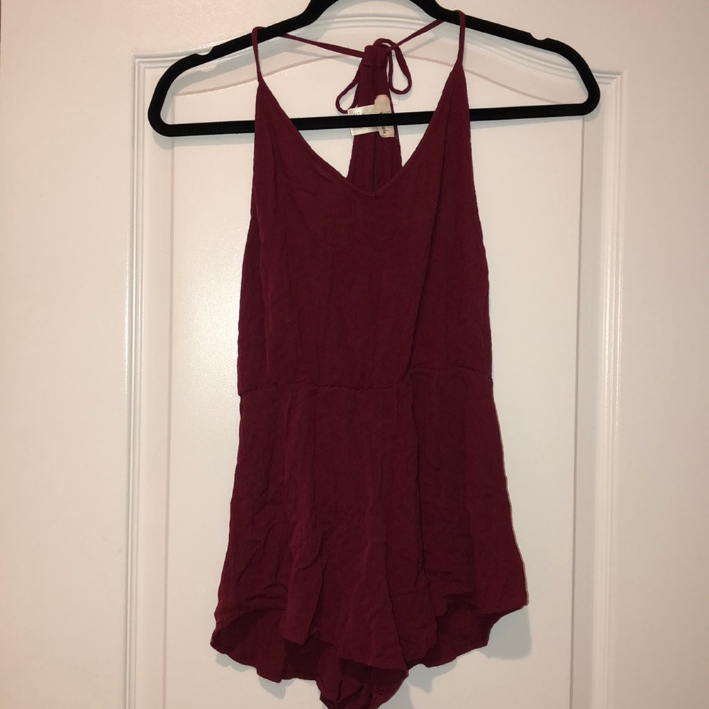 Red wet seal romper